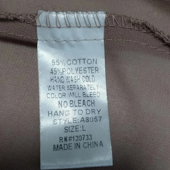 Umgee size Large Boho Peasant Sheer Brown Crochet Lace Top Blouse - Picture 8 of 10